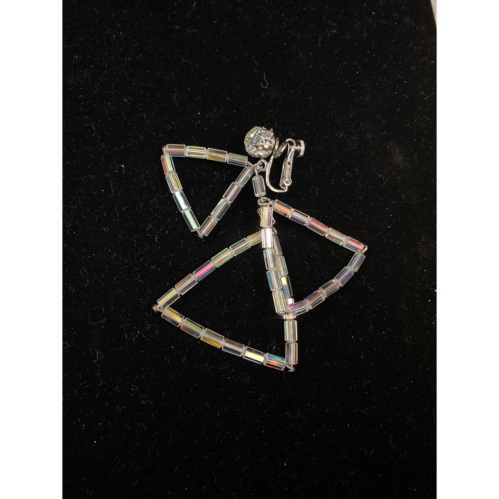 Vendome Aurora‎ Borealis Crystal Triangle Dangle Earrings - Picture 5 of 5